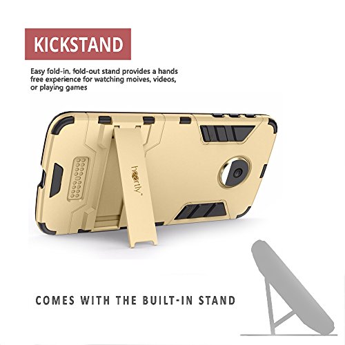 Image of Heartly Back Case Cover Compatible with Motorola Moto Z /Moto Z Droid - Metal Grey - Graphic Kickstand Hard Dual Armor Hybrid Rugged Bumper