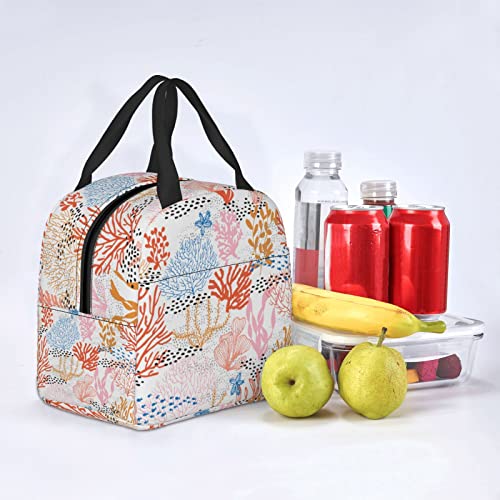 Debou Coral Reef Insulated Lunch Bag Cooler Tote Reusable Leakproof Lunch Box Easy Clean For Work Office Picnic Beach Or Travel #TOP6