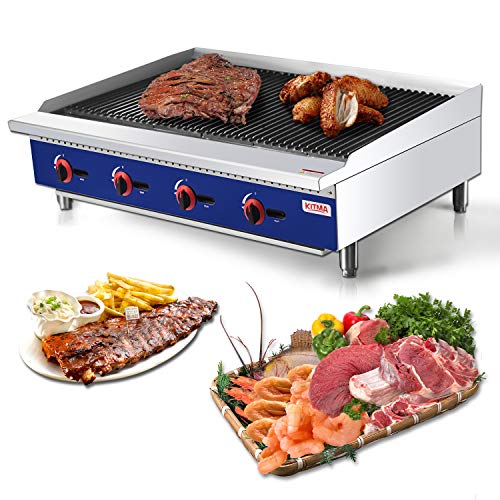 Natural Gas Commercial 48″ Radiant Charbroiler, KITMA Countertop
