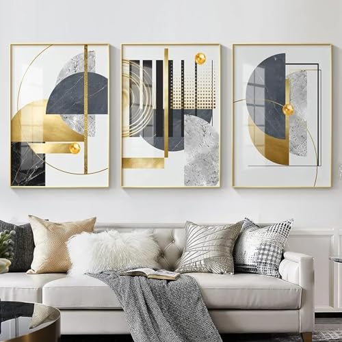 Chambre à coucher habillée par la peinture sur toile YAJNILUCK dorée x2