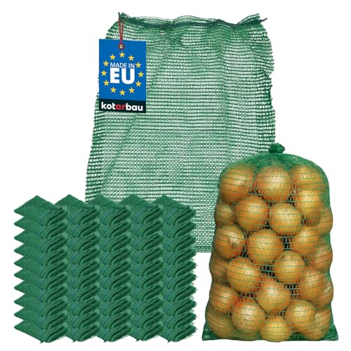 KOTARBAU Lot de 50 Sacs à Pommes de Terre - 50 x 80 cm - Sac à Fruits - 25 kg - Polypropylène - Filet à légumes - Sac de Rangement - pour oignons, Pommes...