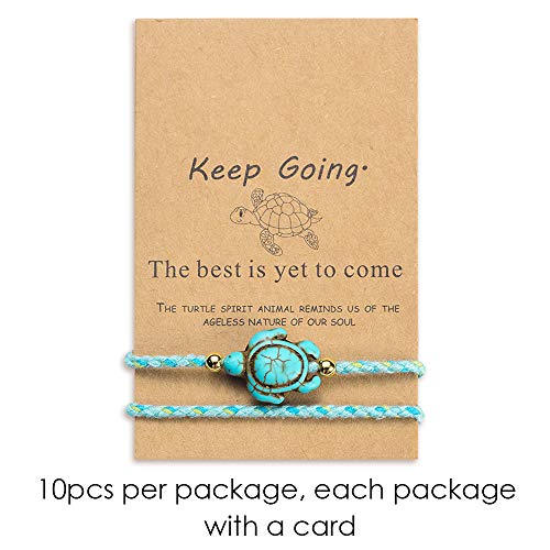 Jeka Handmade Sea Turtle Anklets Bracelets For Women Girls Beach Friendship 10 Pcs Set Boho Adjustable Rope Hawaiian Foot Jewelry #TOP1