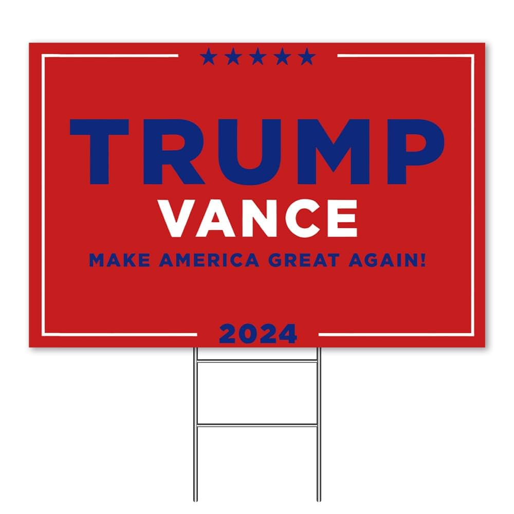 Boshake Trump Vance Yard Sign, 24" x 18" Double-Sided Trump Vance