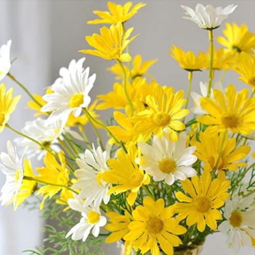 Margherite realistiche: gli stami sono progettati con simulazione, i petali sono pieni e morbidi, ogni fiore nel fascio dà l'aspetto di un vero fiore naturale, sembra bello e vivido.