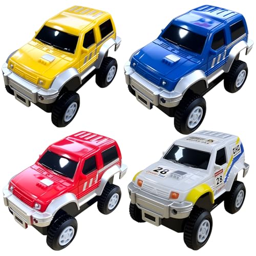 4 Stk Strax Bahn Auto Set Ersatz Auto für Strax Bahn Blau Rot Weiß Gelb