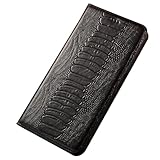For Samsung Galaxy S26 / S26 Plus / S26 Ultra 用 本革ケース — 高級オーストリッチ柄 3D立体型 ウォレットカバー フリップ式 全面保護シェル,S26 Ultra,Black