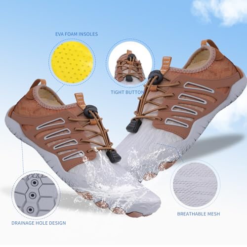 Image of SIOSNETA Hike Barefoot Shoes for Women Men, Breathable Non-Slip Athletic Footwear, Wide Toe Water Shoes for Hiking, Non-Slip Neuropathy Shoes for Women Men, Grounded Comfort wear Grey