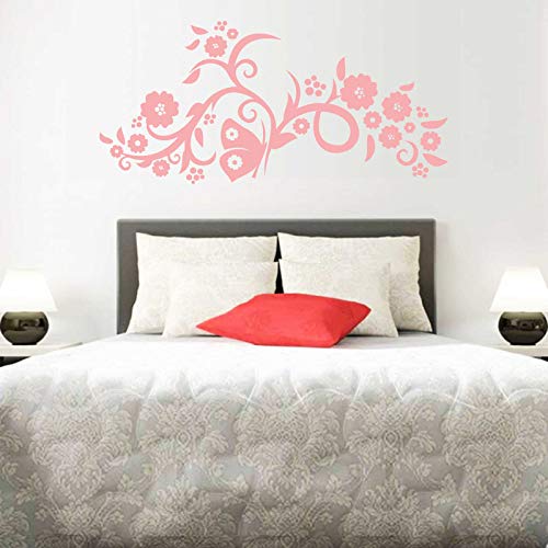 INDIGOS UG Wandtattoo - Wandaufkleber - Wandtattoo Blumenranke - 60cm x 28cm Hellrosa - Dekoration Küche Wohnzimmer Wand