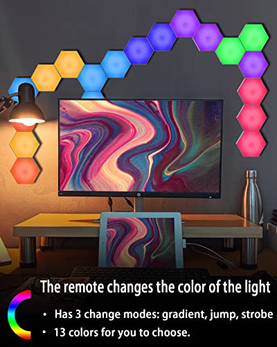 Hexagon Lights, Touch-sensitive Hexagon Wall Lights with Remote and USB Power Supply - image 3