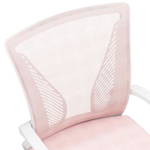 Yaheetech Bürostuhl Ergonomisch mit Netzbespannung Atmungsaktiv, Rosa – Ansicht 6