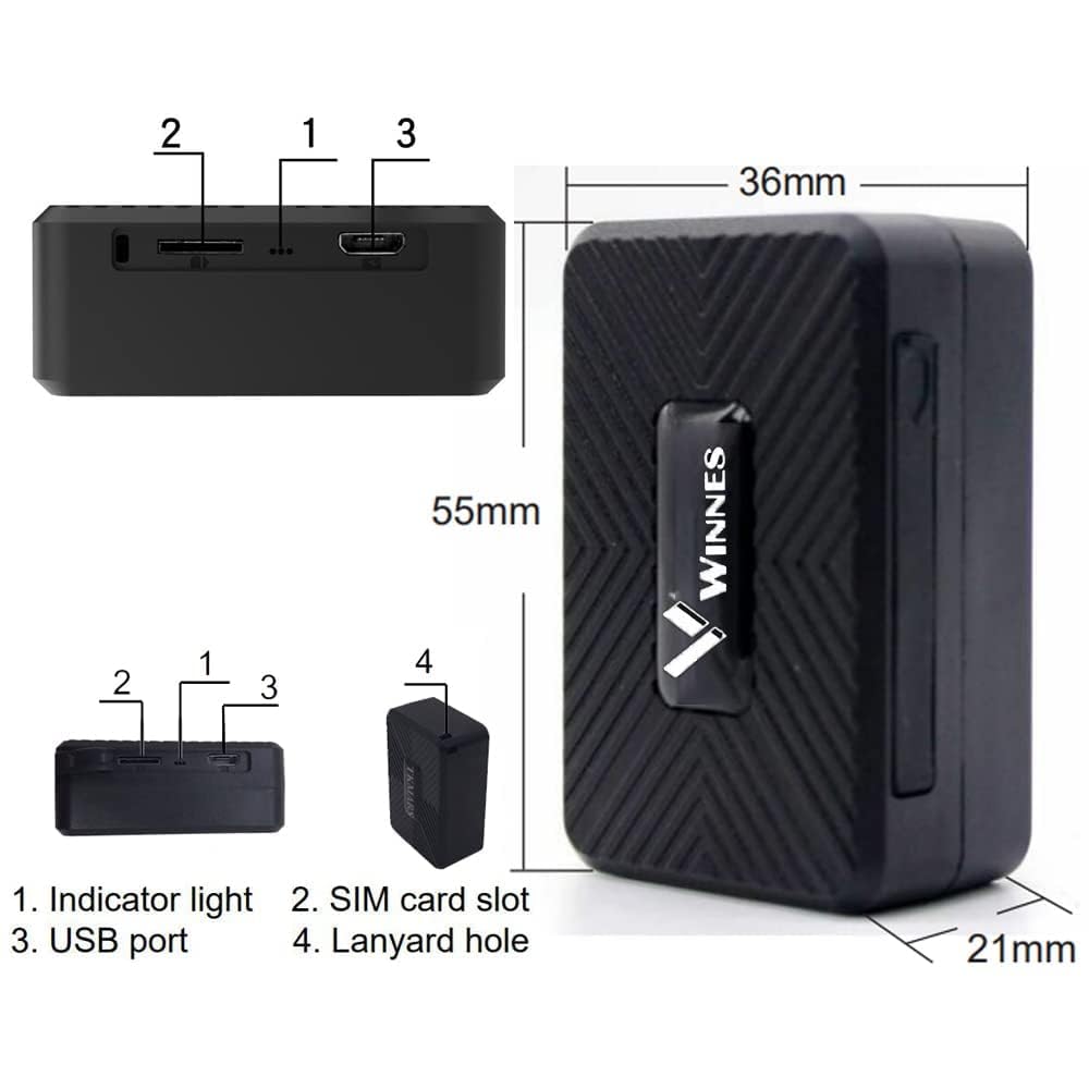 Micro Localizzatore GPS Spia con Microfono Mini GPS Tracker per Auto Bambini Anziani Portatile Mini Localizzatore con APP Senza Abbonamento IP65 Impermeabile Magnete Integrato in Tempo Reale