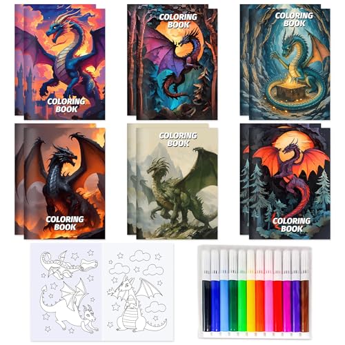 Mini libros para colorear para niños Halloween Libros sobre dragones Cuaderno para colorear sobre dragones Regalos para fiestas