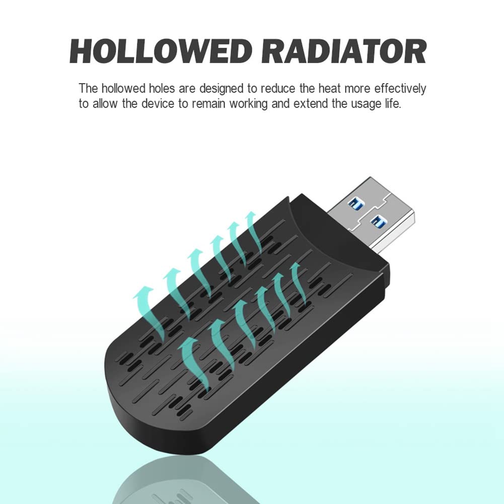 Adattatore WiFi USB 1800 Mbps Dual Band AX1800 2.4G/5GHz scheda di rete WiFi Dongle USB3.0 per PC, laptop, Windows