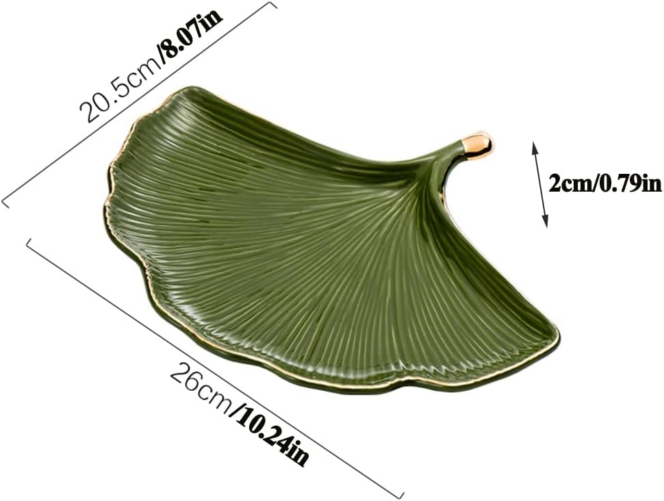 Leaf Shaped Jewelry Tray Dish for Entryway - Ceramic Trinket Dish Ring Dish Holder for Women - Thanksgiving Birthday Gifts - Desk Accessories - Key Bowl for Earrings Bracelet Watch