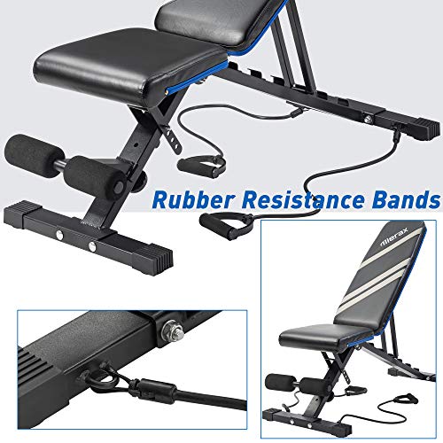 Merax Adjustable Workout Bench Folding Utility 500LBS Super Max Weight Bench 6 Position AB Incline Gym Equipment
