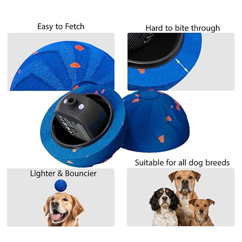 ZEUZPET Interactive Pet Toy Ball - Bouncy, Flexible & Durable, Self-Rolling for Indoor Play, IPX7 Waterproof, Active Rolling Ball for Medium Dogs (Blue) — view 6