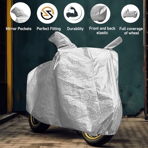Image of Auto Hub Waterproof Scooty Cover Compatible with Suzuki Access SE Dustproof, UV Protection Two Wheeler Scooty Access SE Cover - Metallic Silver