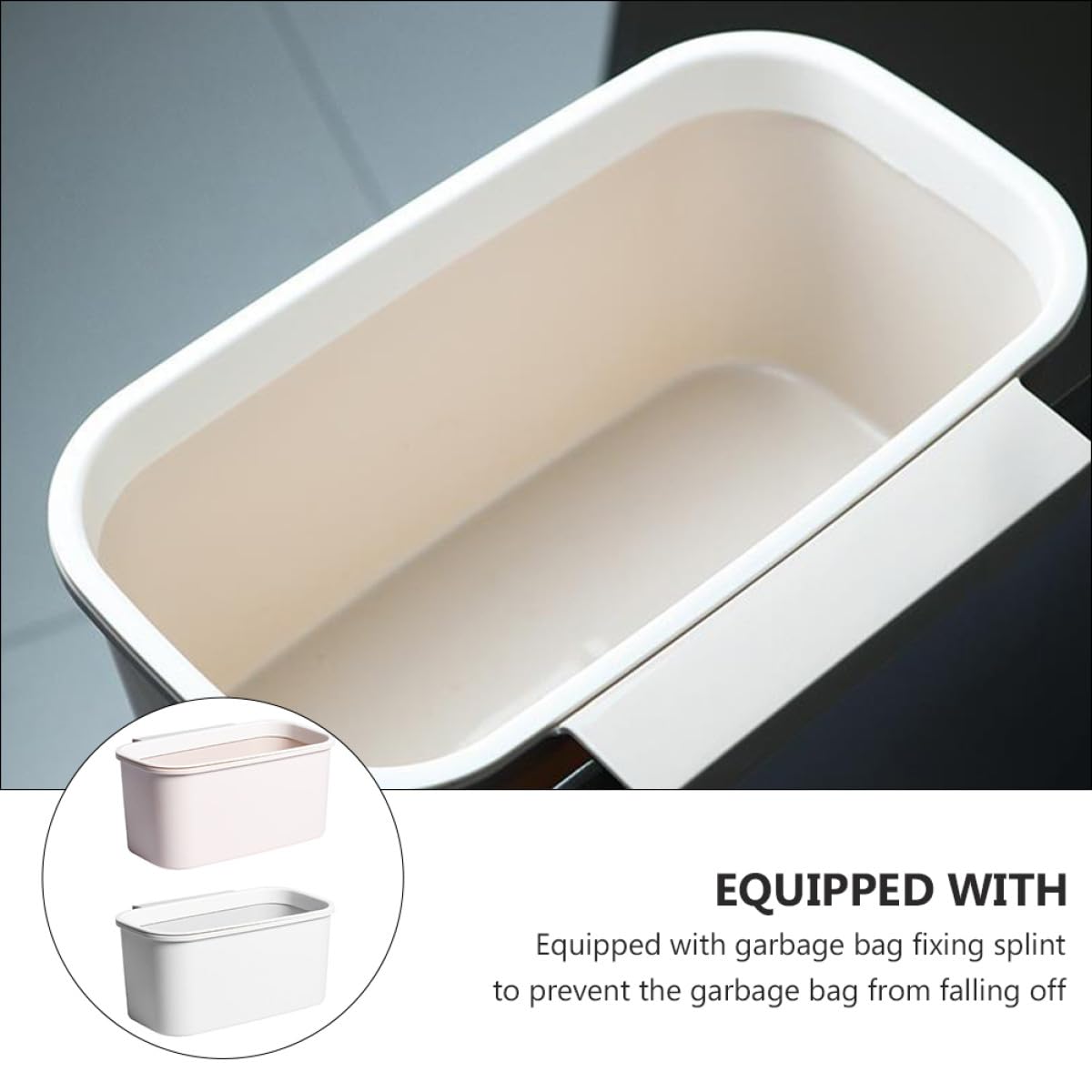 SHINEOFI 2pcs Hanging Trash Containers for Dormitory Bed Lightweight Rubbish Bins in Gray and Apricot Space-Saving Garbage Cans for Desk and Bedside Waste Storage