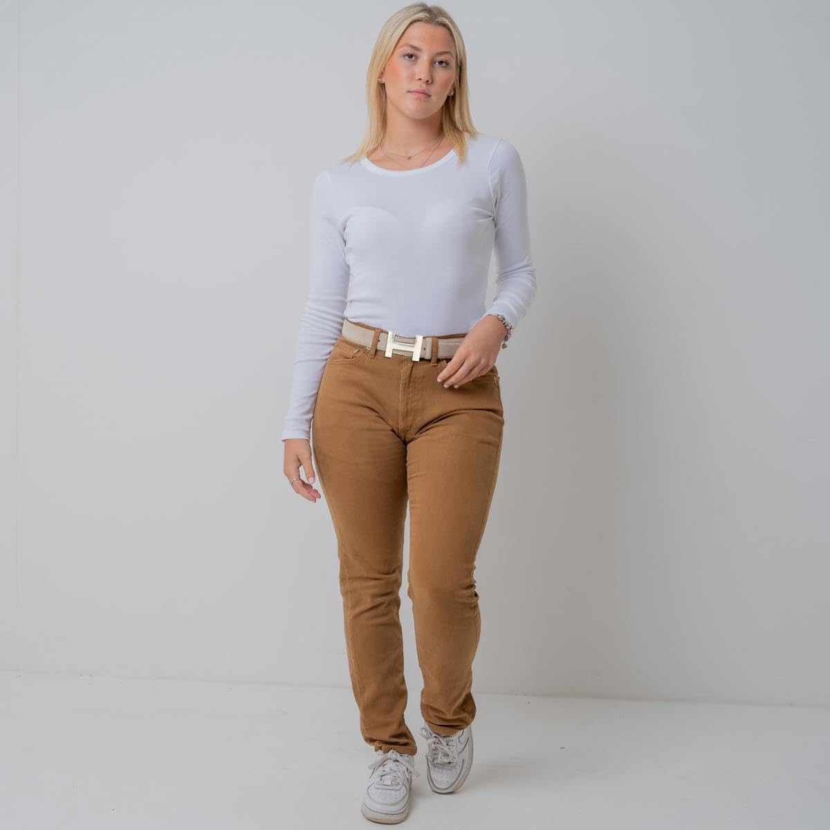 BELTINGER Damen-Gürtel HELEN aus Veloursleder 3,0 cm | Velour-Ledergürtel für Damen 30mm | Wildleder-Gürtel mit silber, glänzender Gürtelschließe