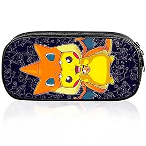 ALHX Pikachu Potlood Case, Pokemon Potlood Case, Anime Cosplay Potlood Case, Black Pencil Case Bag, Pen Bag Pouch Houder…