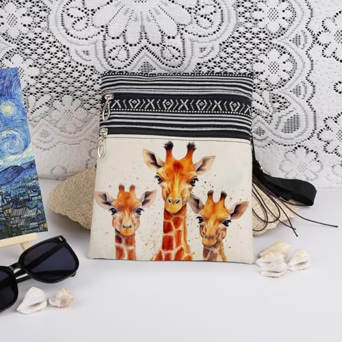 Giraffe Crossbody Bag Adjustable Shoulder Strap Messenger Bag for Safari Enthusiast Women Zoo Tour Crossbody Purse Unique Mother's Day Gift Summer Celebration​​ for Friend Animal Lover3
