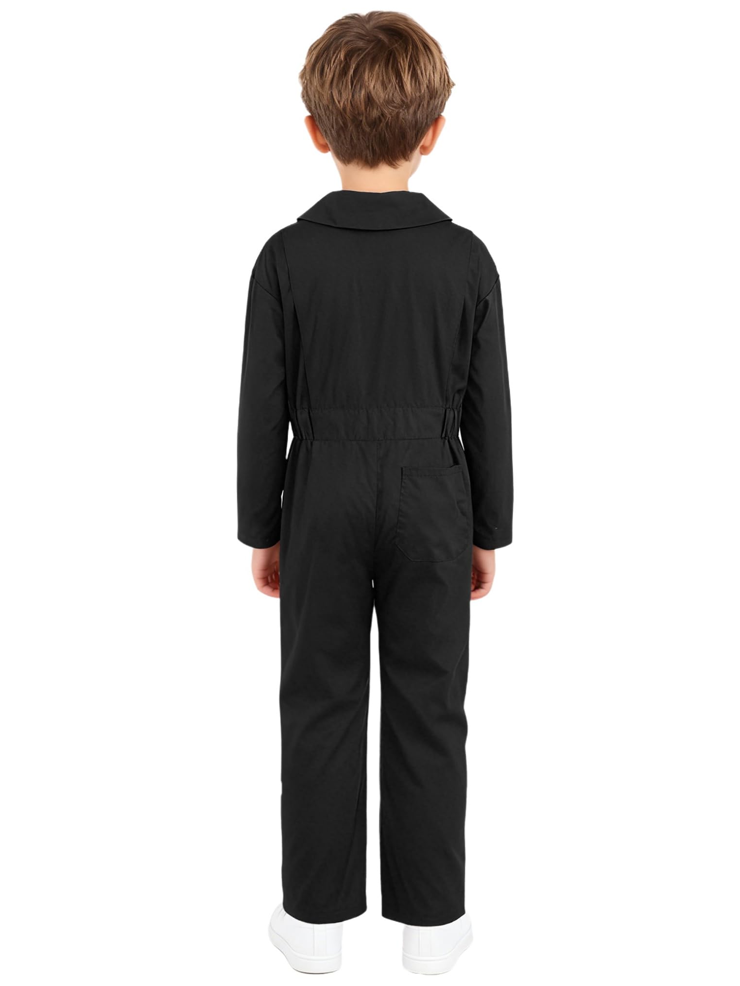 Freebily Mono para Niños Manga Larga Buzo con Cuello Solapa Cremallera Botones Bolsillos Traje de Vuelo