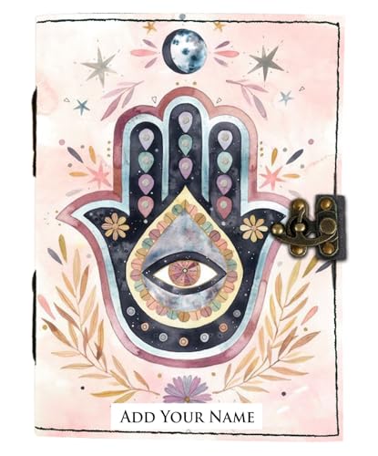 Image of DI-KRAFT Customize Diary with Name with Beautiful UV Prints | Customized Leather Writing Diary Unruled White Paper Journal Personal Notepad Sheets Daily Planner for Gifting (Pattern 17)