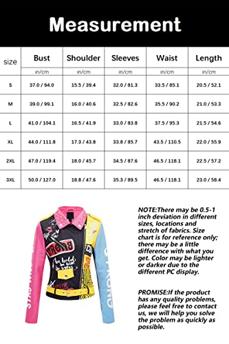 Bellivera Faux Leather Jacket For Women Studded Rivet Floral Moto Biker Coat 0375 Pink L #TOP5