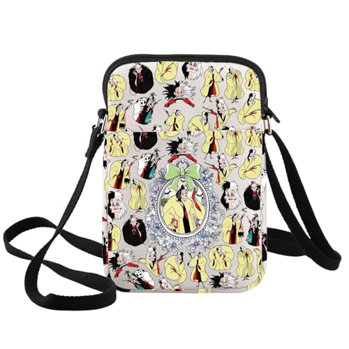 BWWKTOP Villain Cruella Crossbody Bag Devil Witch Fans Gift Evil Queen Shoulder Bag Villain Merch