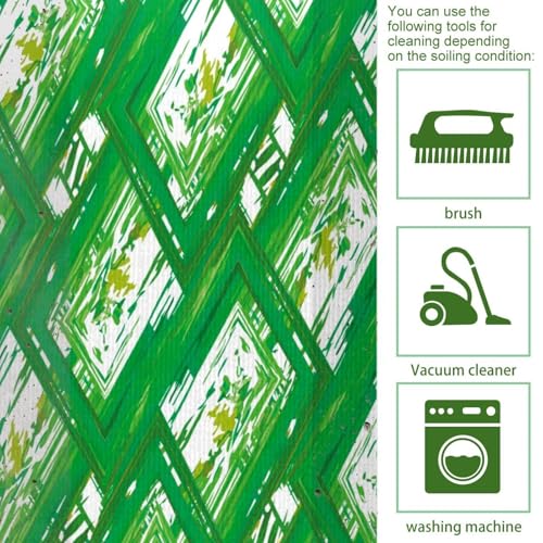 Tapis de cuisine lavable lot de 2 vert abstrait tapis de couloir antidérapant