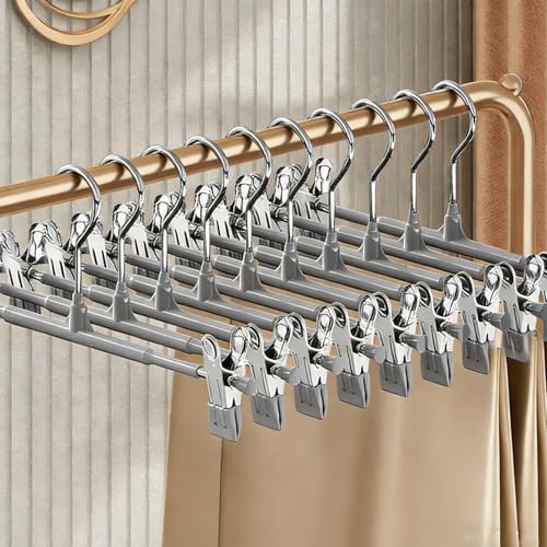 Cintres robustes pour vêtements au design épuré et pinces ajustables - 2