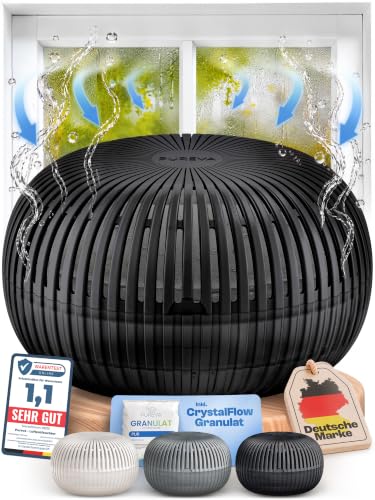 PUREVA Flow Luftentfeuchter ohne Strom mit 450g Granulat [NEUESTE...