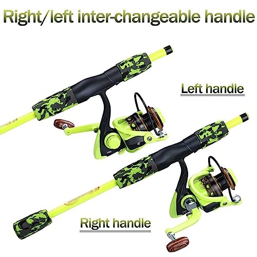 Combo de caña de pescar de 170cm con carrete giratorio adaptable 4
