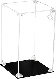 CHILLCASE Clear Acrylic Display Case with Meaningful Engraving Design,Self-Assembled Display Box,Dust-Proof Showcase for Action Figures Collectibles(Angry,5.9×5.9×9.8 inch