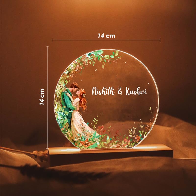 THE GRANDEUR Customised LED Photo Lamp, Personalised Gift for Her, Him, Couples, Wedding, Anniversary, Valentine's Day, Birthday, Design-6