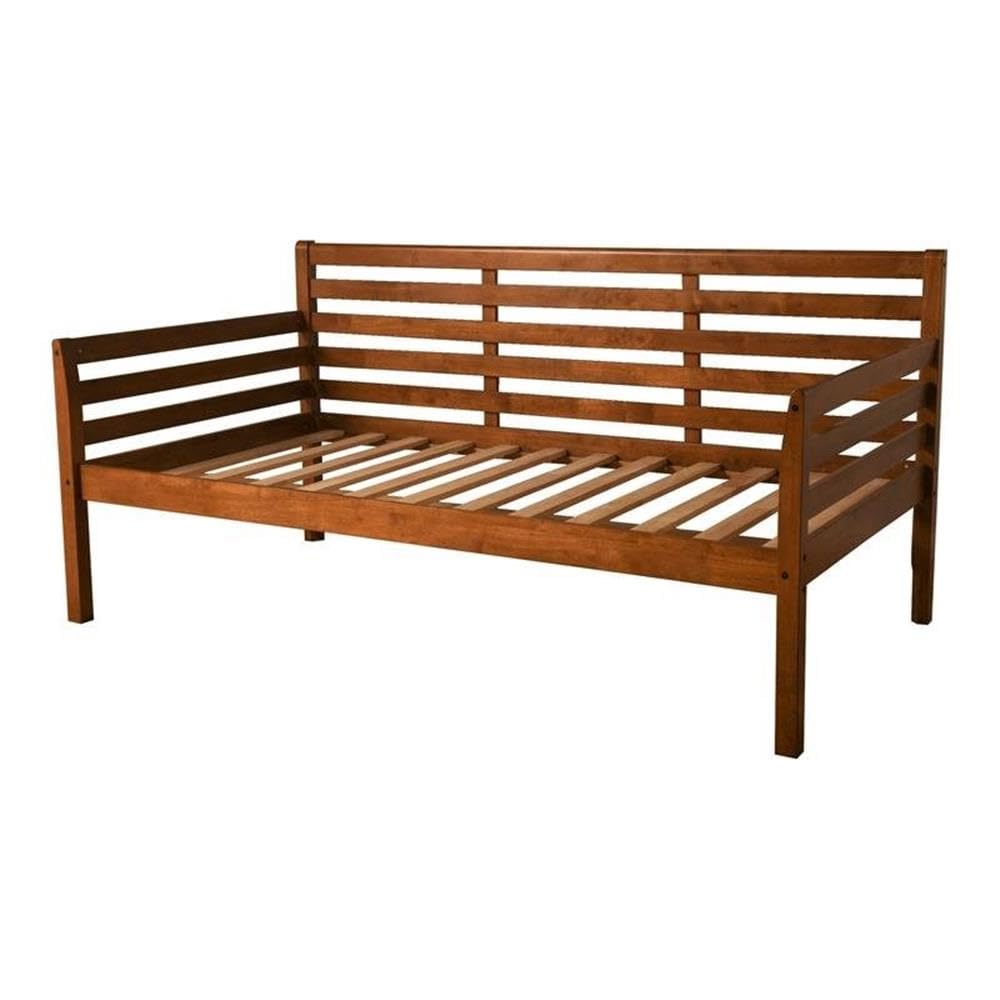 Kodiak Furniture Twin Size Daybed with Wooden Slats in Wood, in Brown, No Box Spring Needed, Easy Assembly