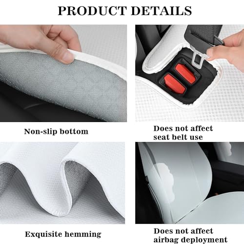 Image of TOPABYTE Front Car Seat Covers for Tesla Model Y Model S Model 3 Highland 2017-2024 Breathable Interior Seat Cushion Protector All Season Protection (without LOGO)