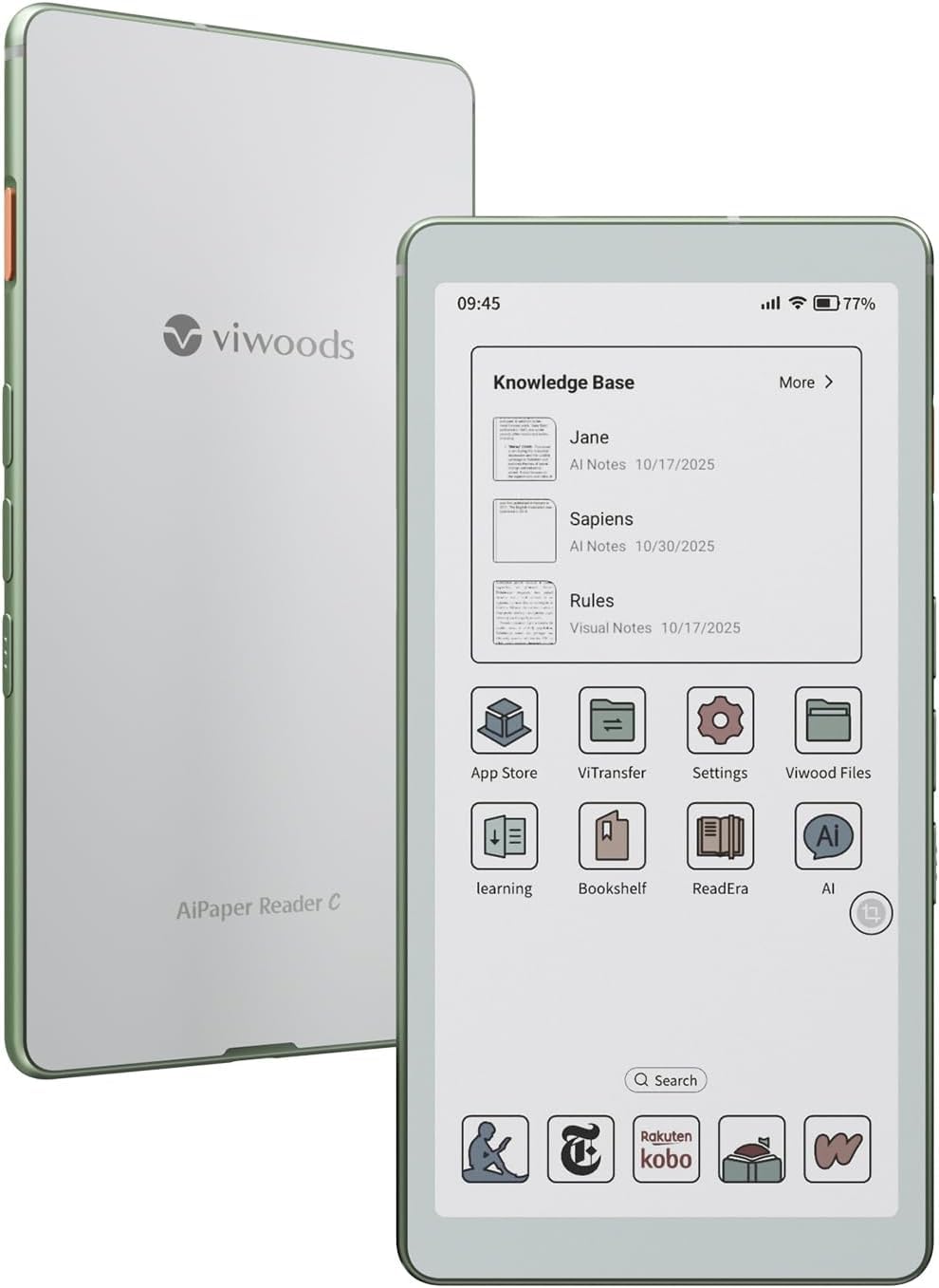V|Woods AiPaper eReader Reader 6.13" World's lightest 6.13'' Carta 1300 E-Ink Eink Reader : 4GM RAM and 128GB Storage : Adjustable Light-image-8