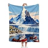 Nuphtun Mantas para Cama 105-180x220 MontañA Nevada, Manta Franela de Lujo 180x220 cm | Tejido Resiliente para Uso Continuo | Confort Superior para Despacho y Dormitorio R78
