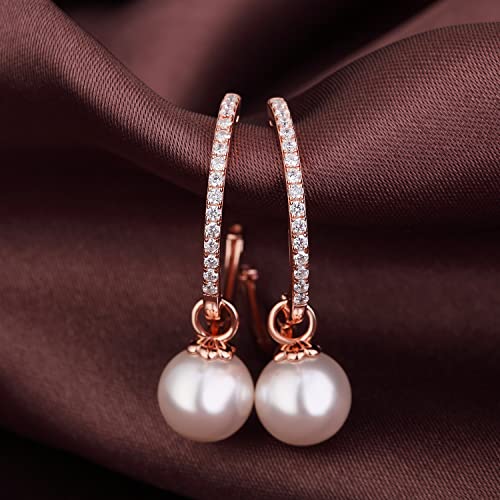 Boucles d'oreilles perle argent 925 anti-perte avec fermoir leverback sûr