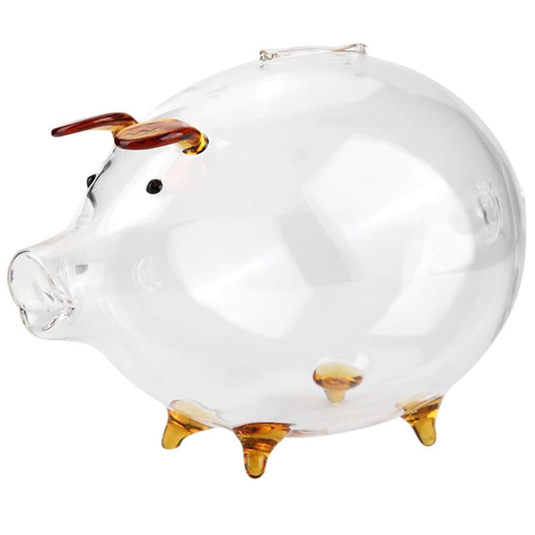 Tirelire en verre transparente boîte de rangement pour pièces et billets de 7x4.7