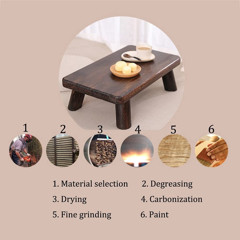 Zen Tea Low Table Bay Window Coffee Table Retro Japanese Style Small Coffee Table Simple Tatami Table Can Be Used As A Low Stool (Size : 68x35x18cm)