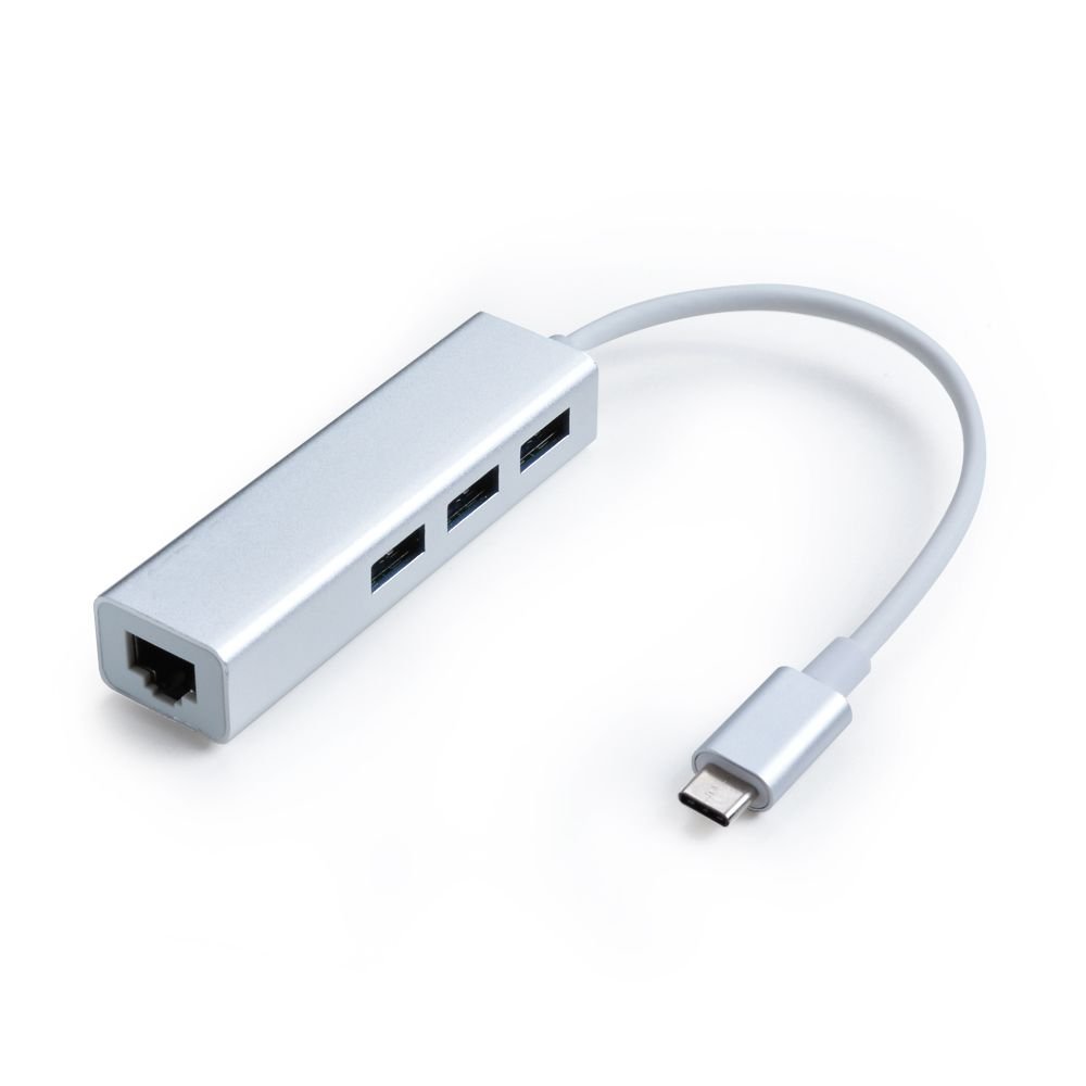 Microware Type C to 3-Port USB-C to USB 3.0 Aluminum Portable Data Hub Adapter with Ethernet Port-picture-27