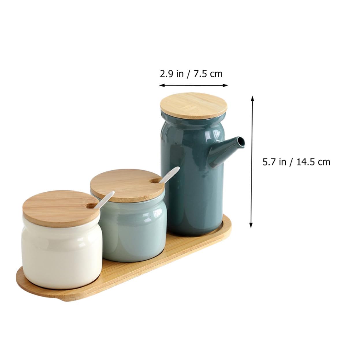Set di Barattoli per Condimenti in Coperchio e Cucchiaio, Facile da Pulire, per Cucina Domestica, Contenitori Spezie Eleganti