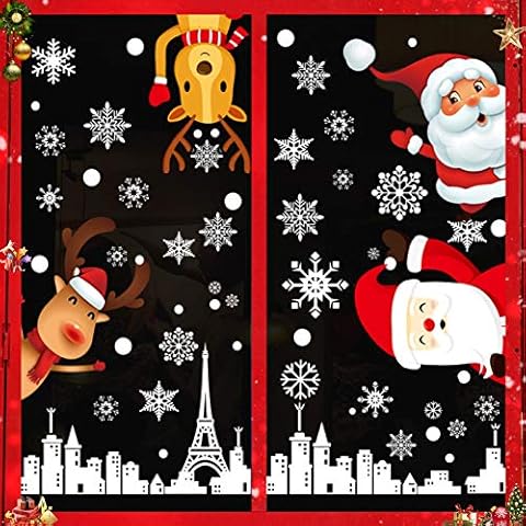 TaimeiMao Christmas Window,Xmas Window Decorations Stickers,Windows Display Decoration Christmas Window Decals,Snowflakes Sticker,Window Snowflakes,Window Clings,Snowflakes Decals (8 PCS) Cover