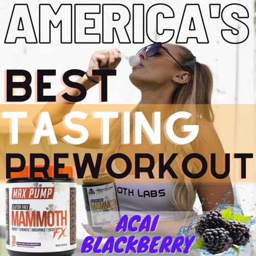 Mammoth Labs Pump Pre Workout- 30 Servings | Explosive Energy & Focus With Nitric Oxide Boosters- Build Muscle & Increase Endurance| Sugar Free, Natural Gluten Free Energy For Men & Women #TOP1