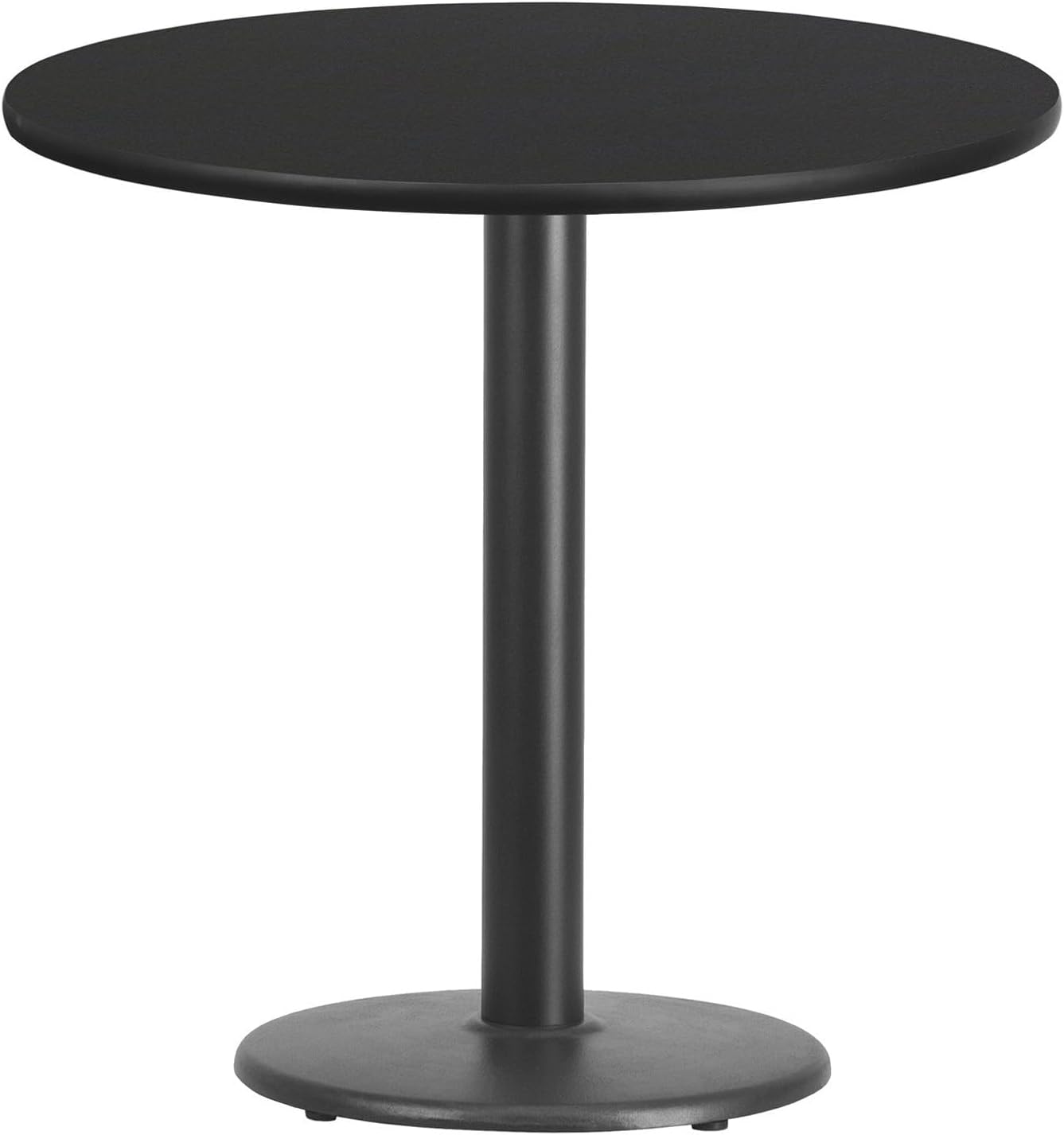 30'' Round Black Laminate Table Top with 18'' Round Table Height Base