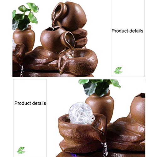 Indoor Fountain Ceramic Creative Minimalistische Modern Feng Shui Wheel Waterval for Office en Home Decoration Desktop Fountain Vijverfonteinen (Color : F) - Image 6