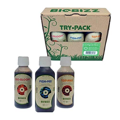 BioBizz Try Pack Outdoor Organic Fish Mix Bio Bloom Top Max Fertilizzanti per piante Starter Kit