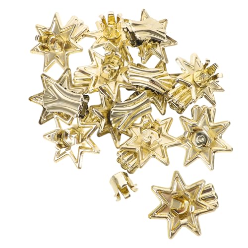 Mikikit Pinzas para Velas Decorativas de Hierro Forma de Estrella Set de 12 Unidades Doradas Portavelas Metálico Estable para Fiestas Navideñas y Decoraciones de Árbol de Navidad